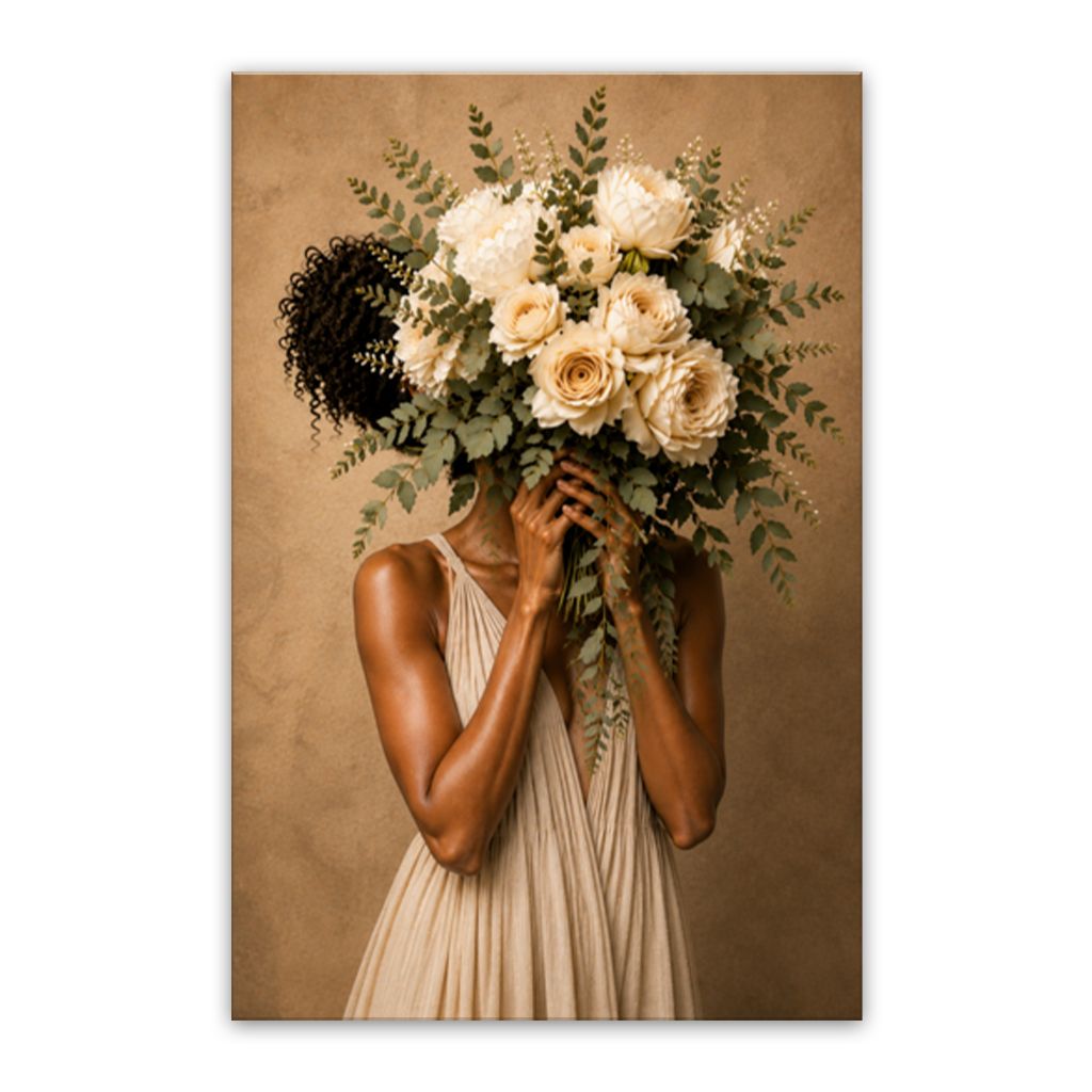 Kylee With Flowers Canvas Wall Art Print