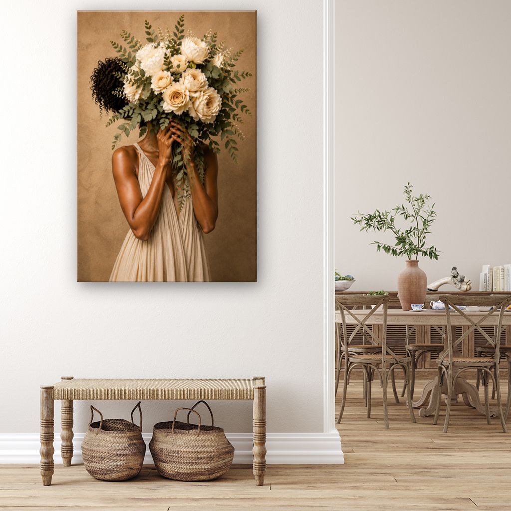 Kylee With Flowers Canvas Wall Art Print
