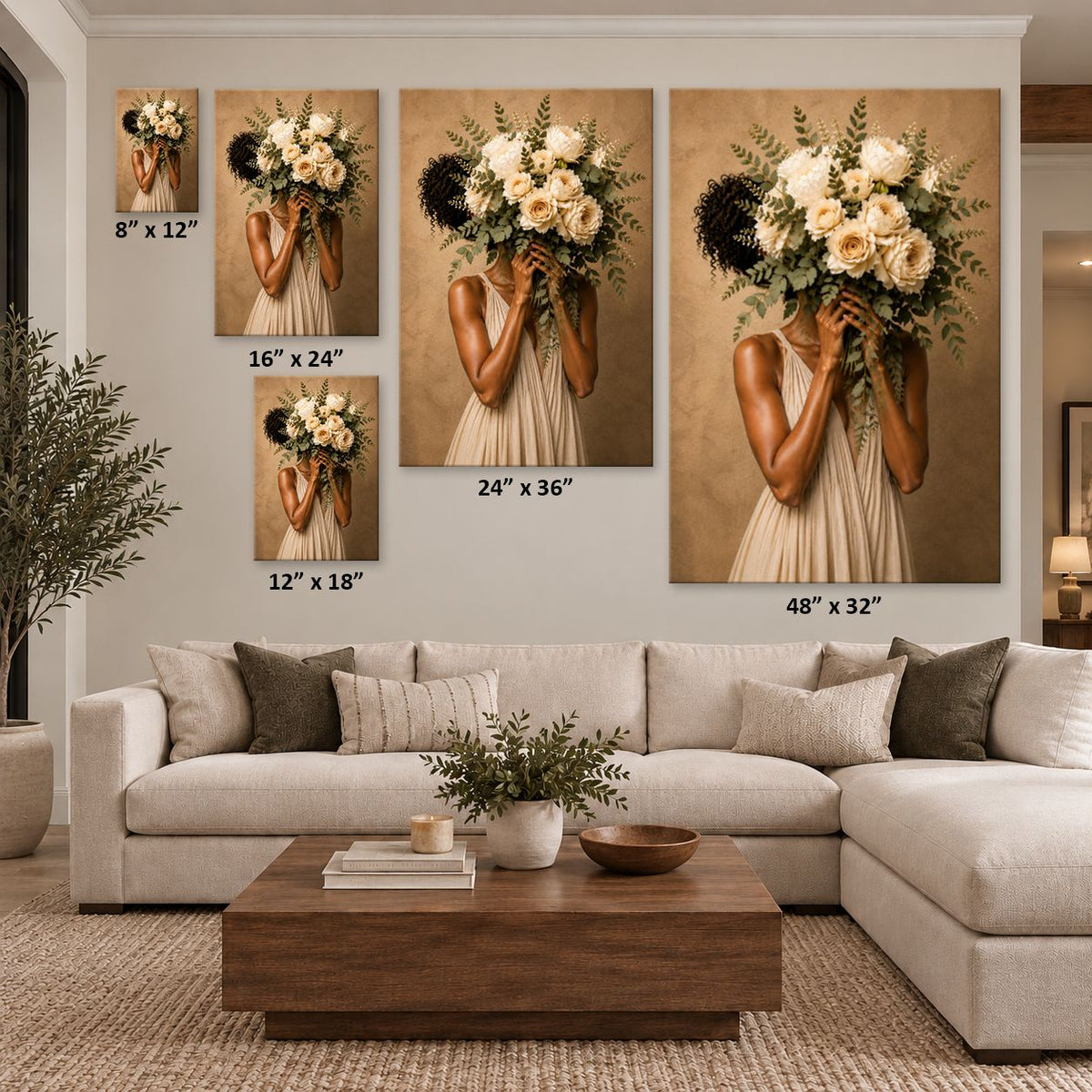 Kylee With Flowers Canvas Wall Art Print