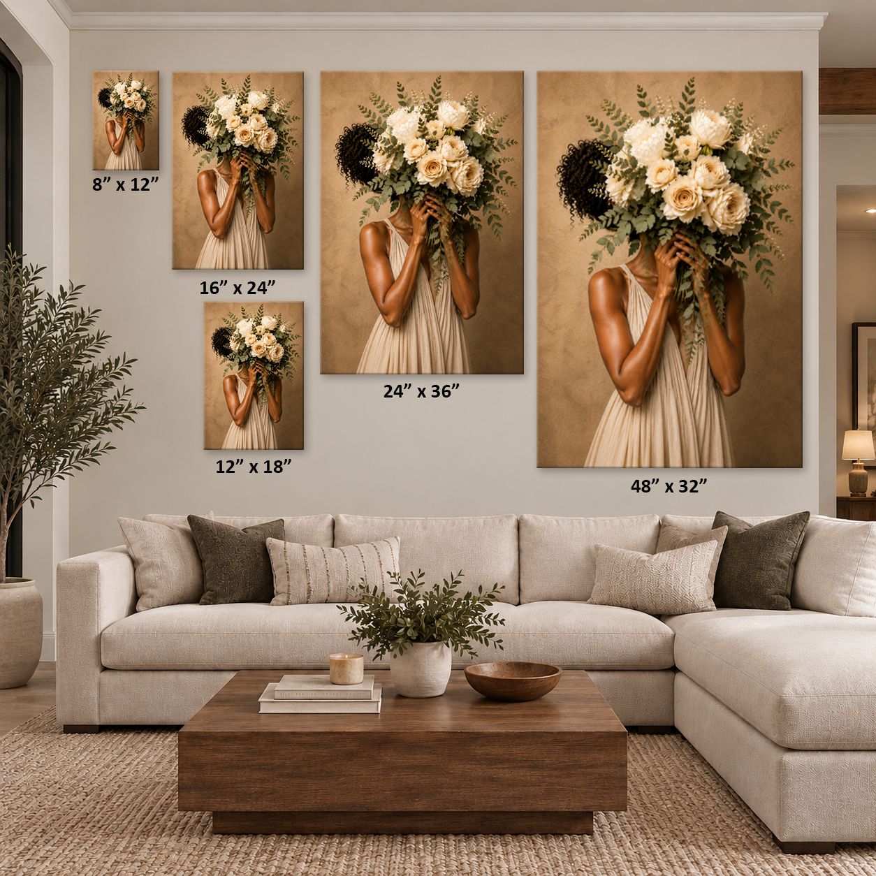 Kylee With Flowers Canvas Wall Art Print