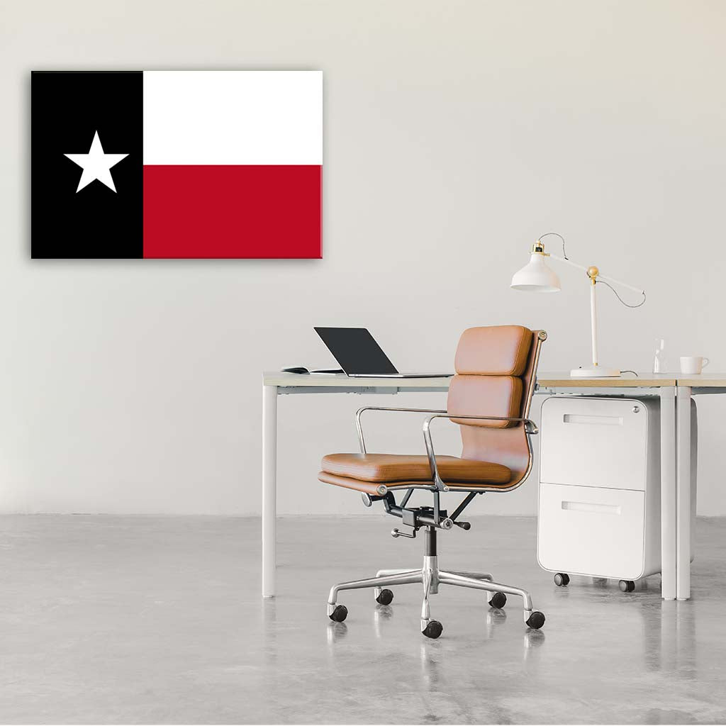 Red and Black Texas Flag Canvas Wall Art Print