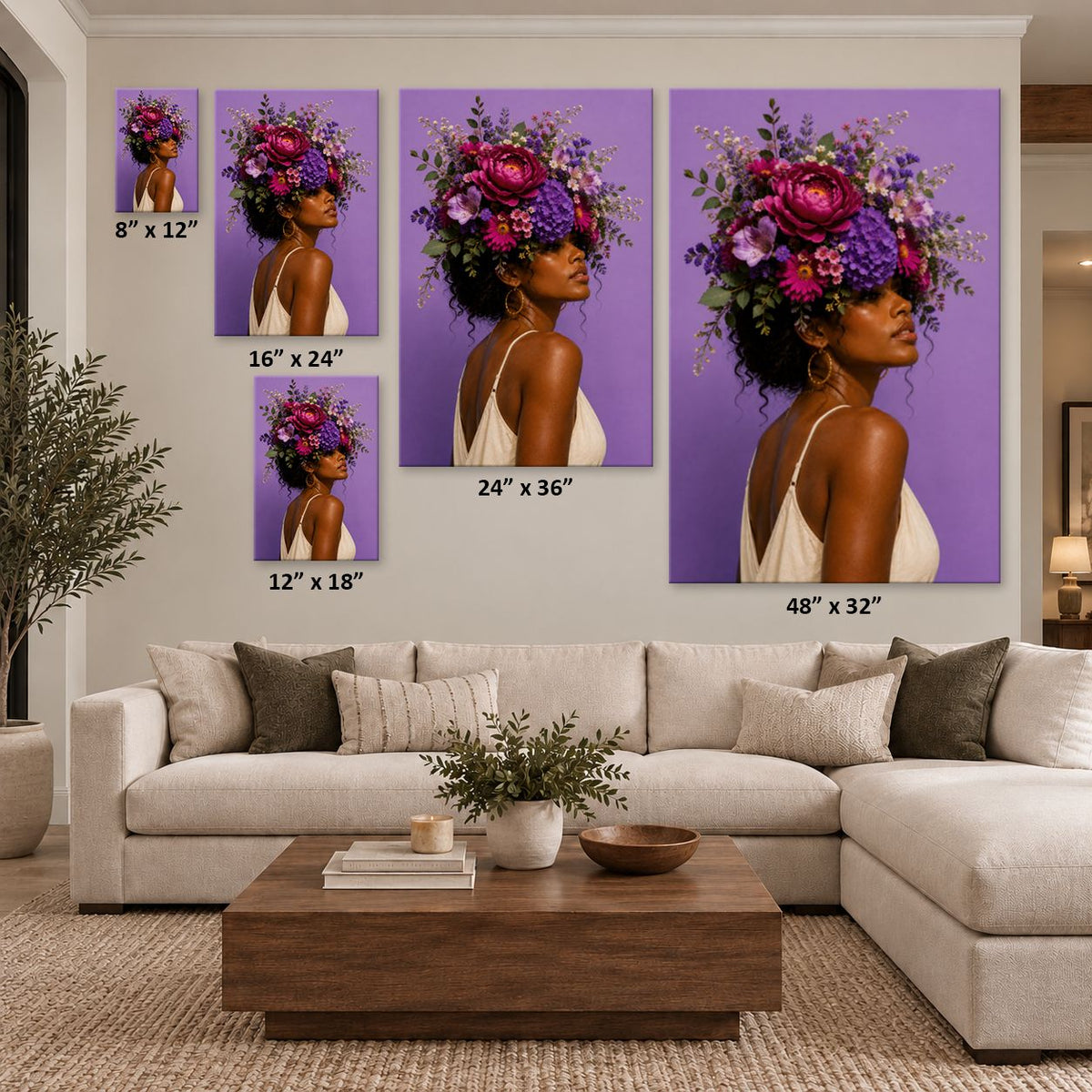 Mia's Flowers Canvas Wall Art Print