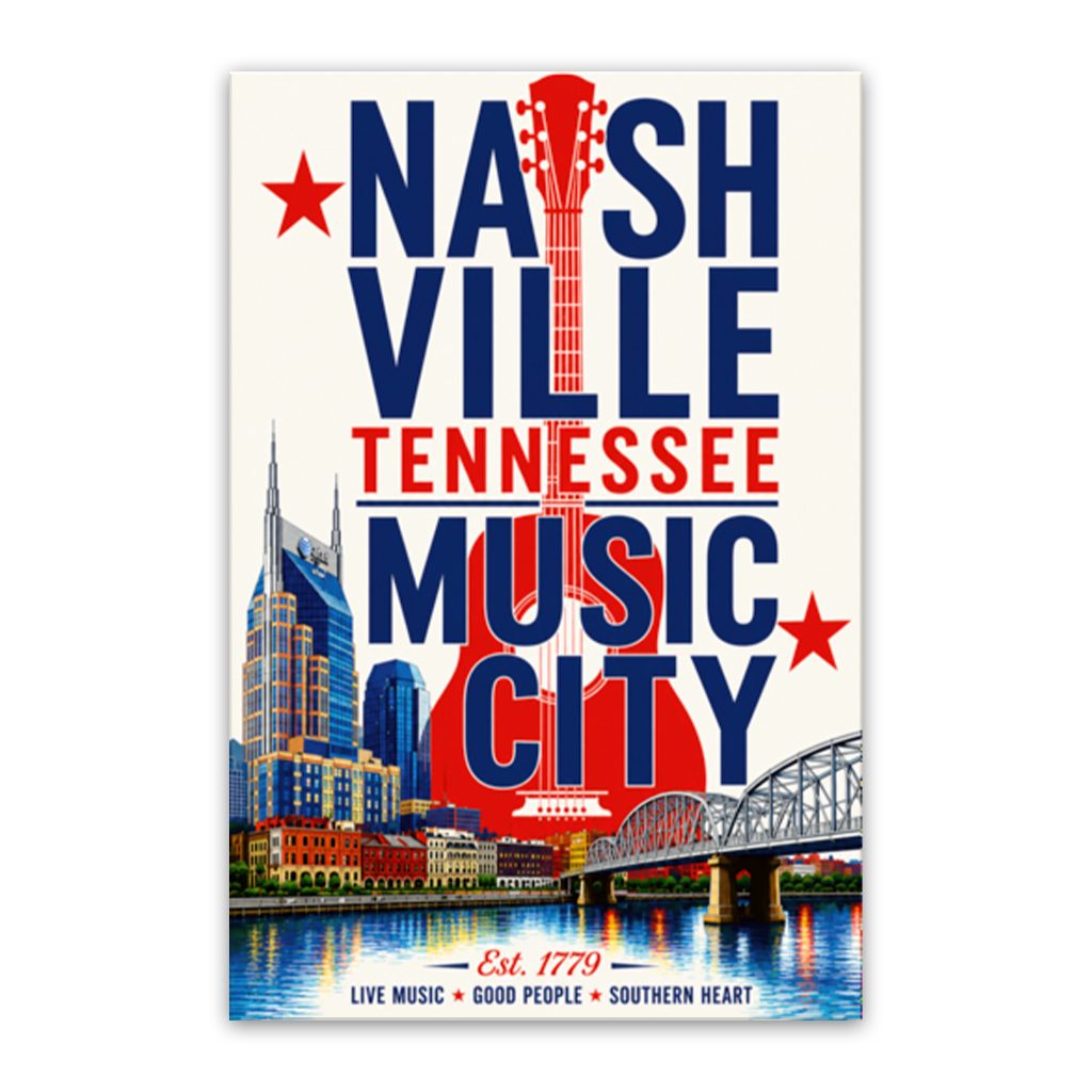 Nashville Skyline Poster Canvas Wall Art Print