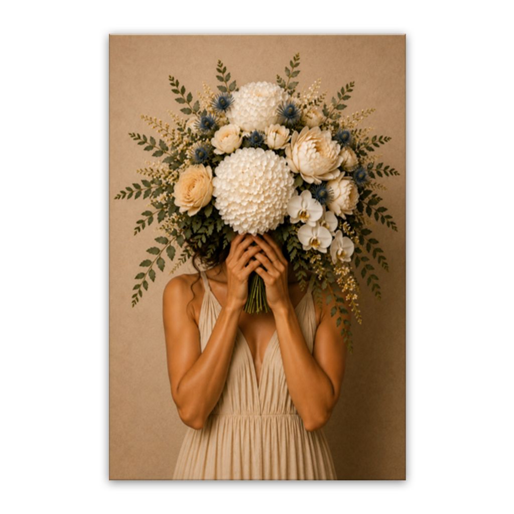 Natalie With Flowers Canvas Wall Art Print