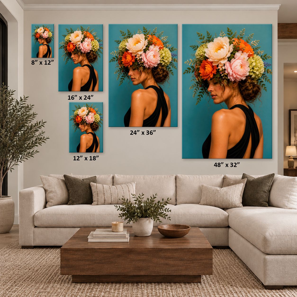 Olivia's Flowers Canvas Wall Art Print