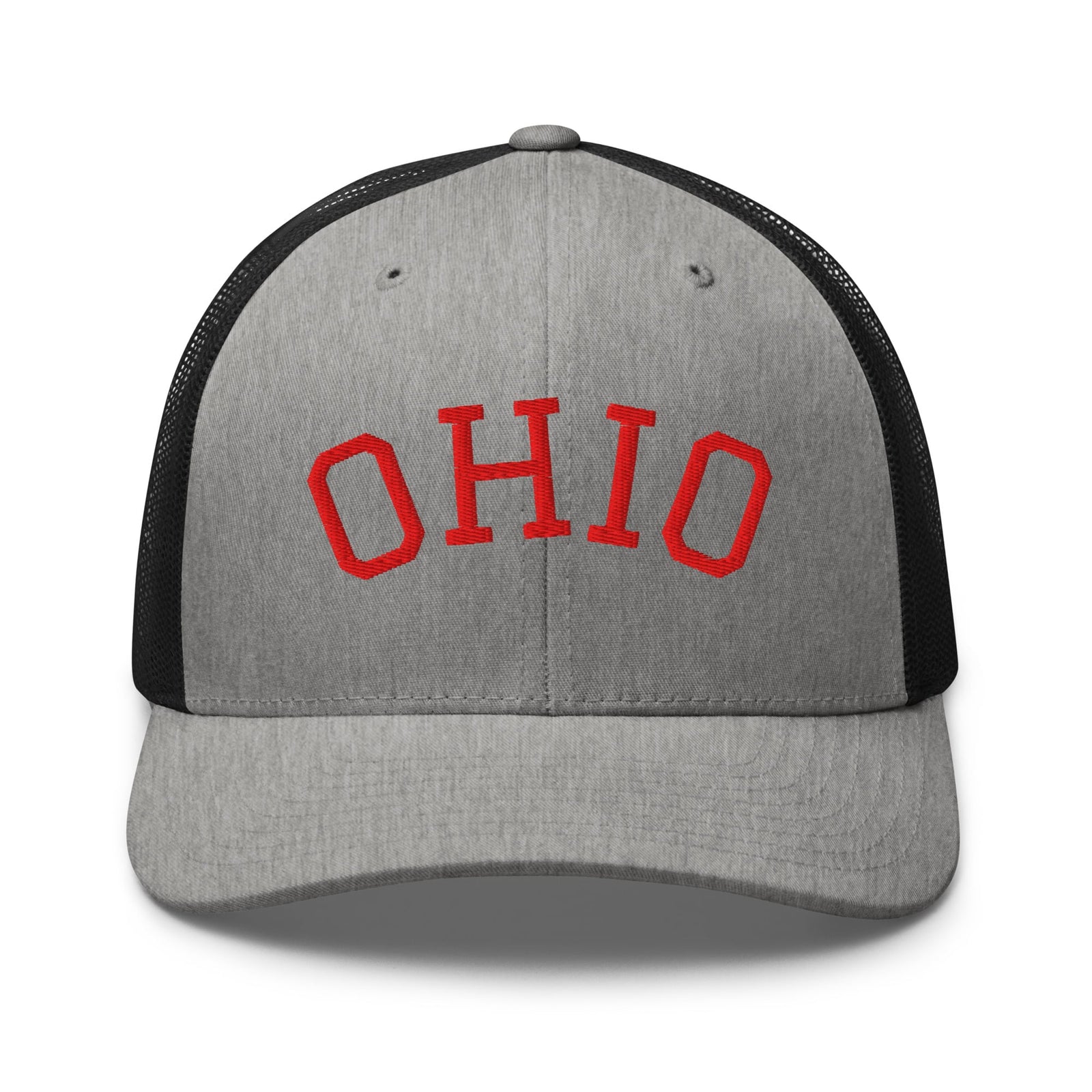 Red Curved Ohio Trucker Hat