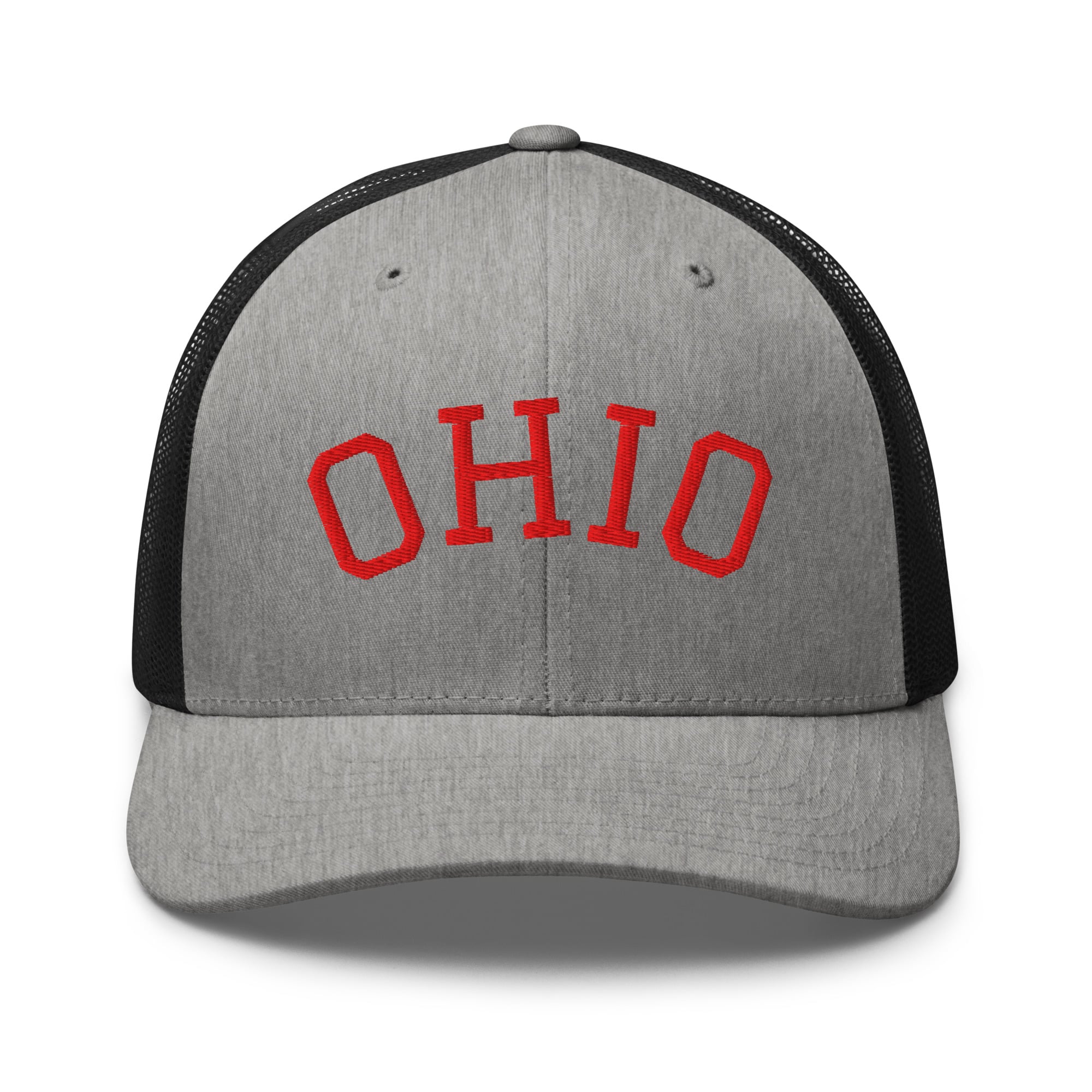 Red Curved Ohio Trucker Hat