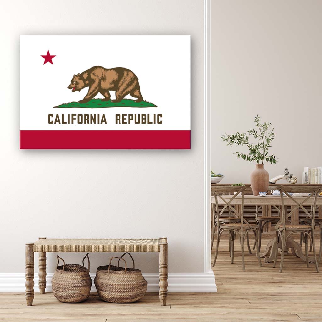 California Canvas Flag Art Print