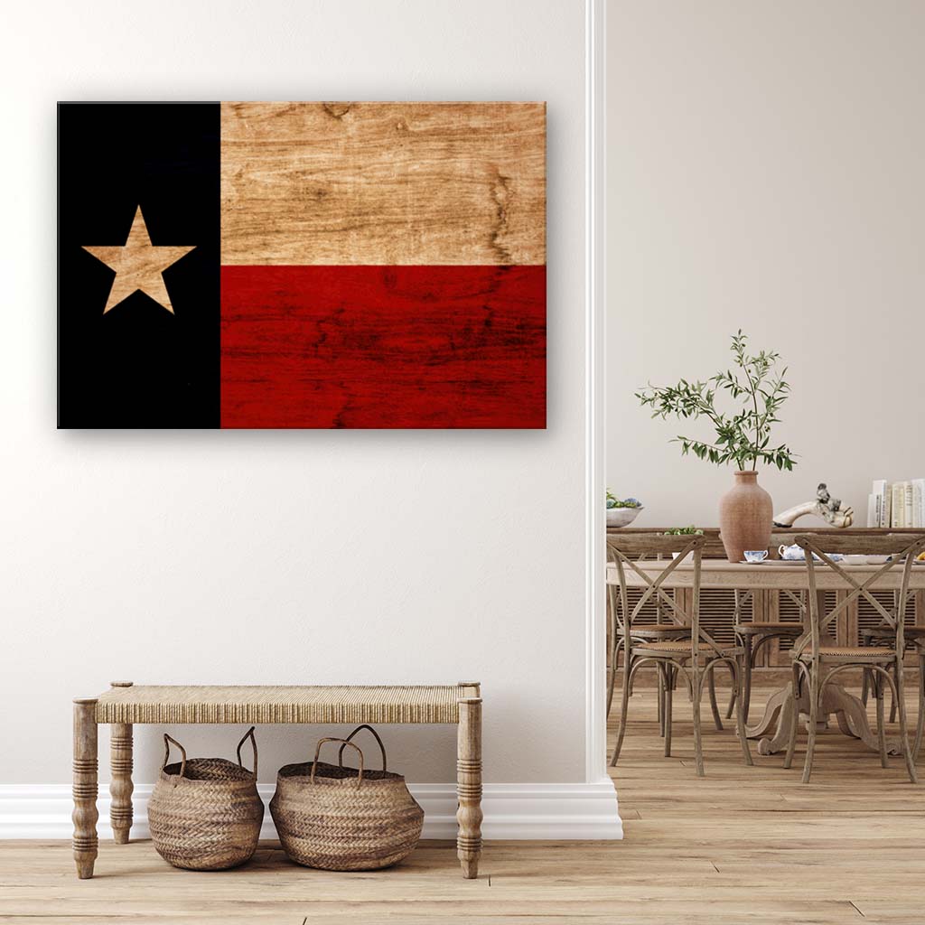 Rustic Texas Flag Canvas Wall Art Print