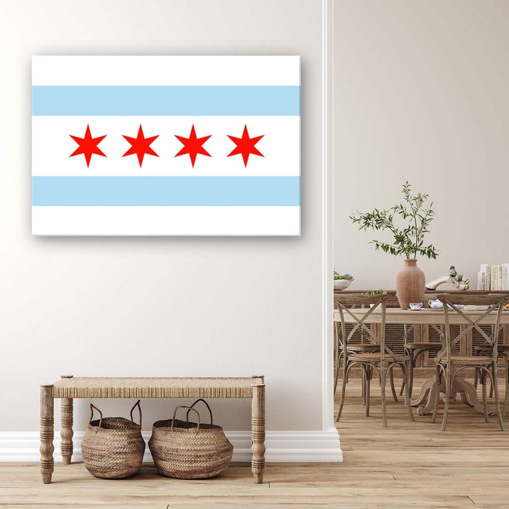 Chicago Flag Canvas Wall Art Print