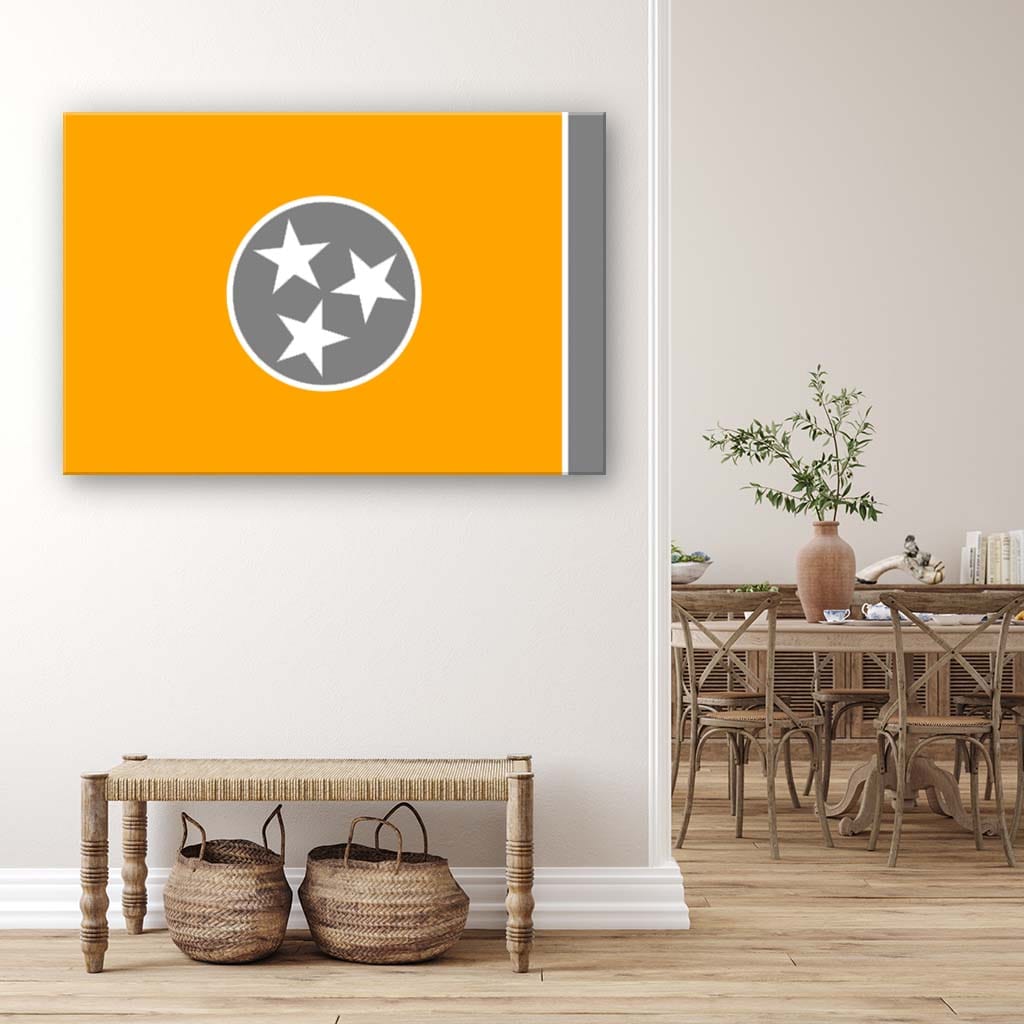 Orange & Gray Tennessee Flag Canvas Wall Art Print
