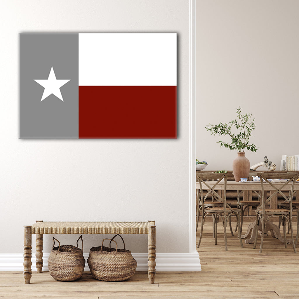Maroon and White Texas Flag Canvas Wall Art Print