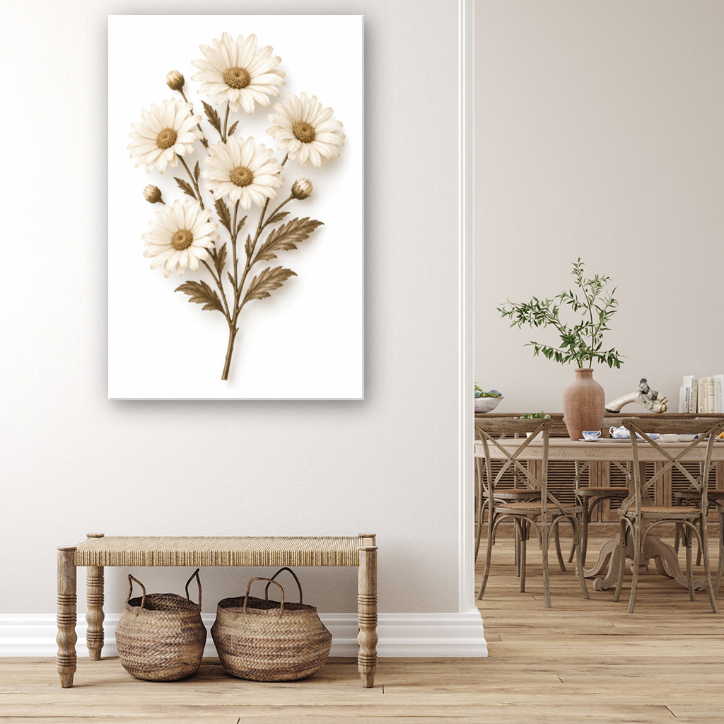 Dried Daisies Canvas Wall Art Print