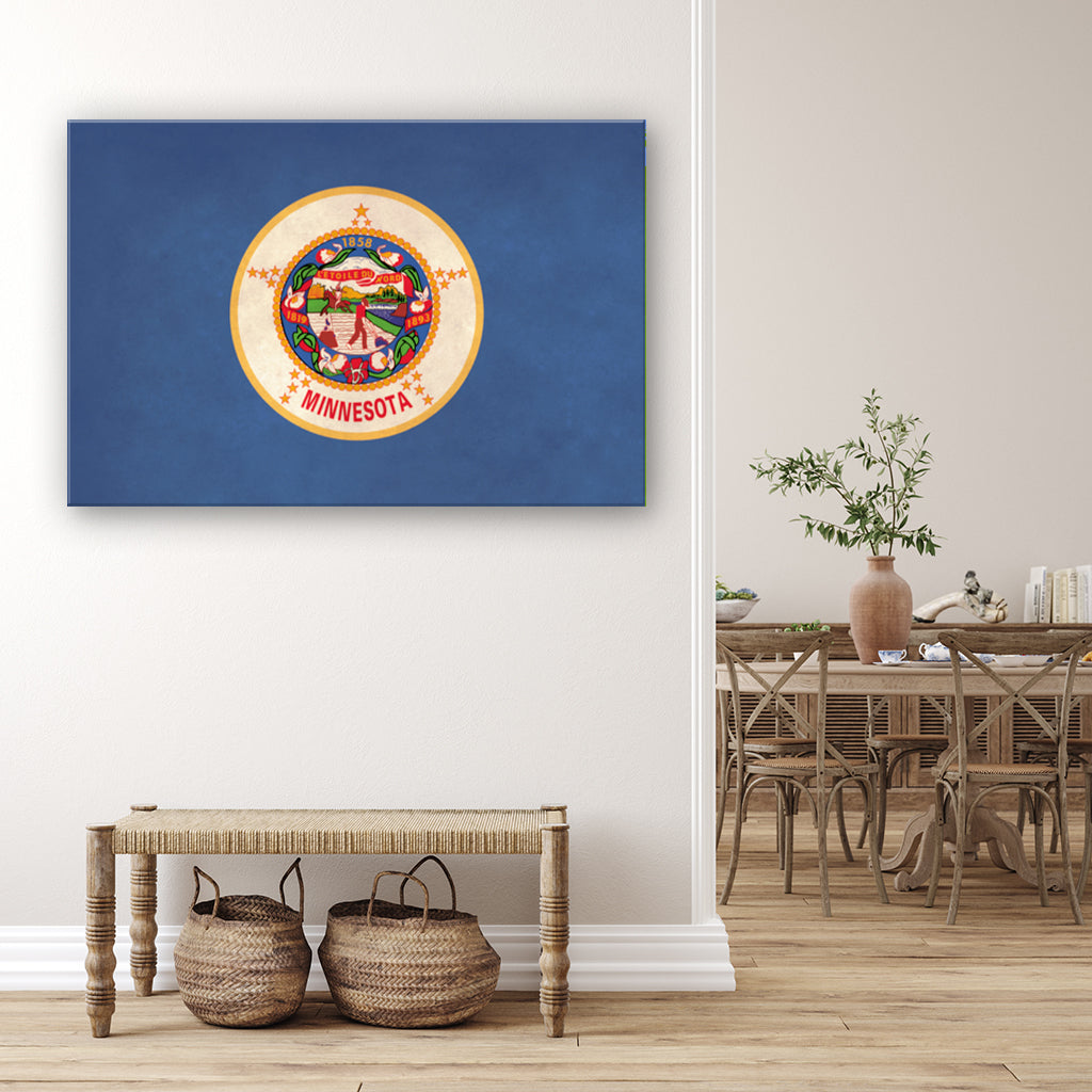 Distressed Minnesota Flag Canvas Art Print