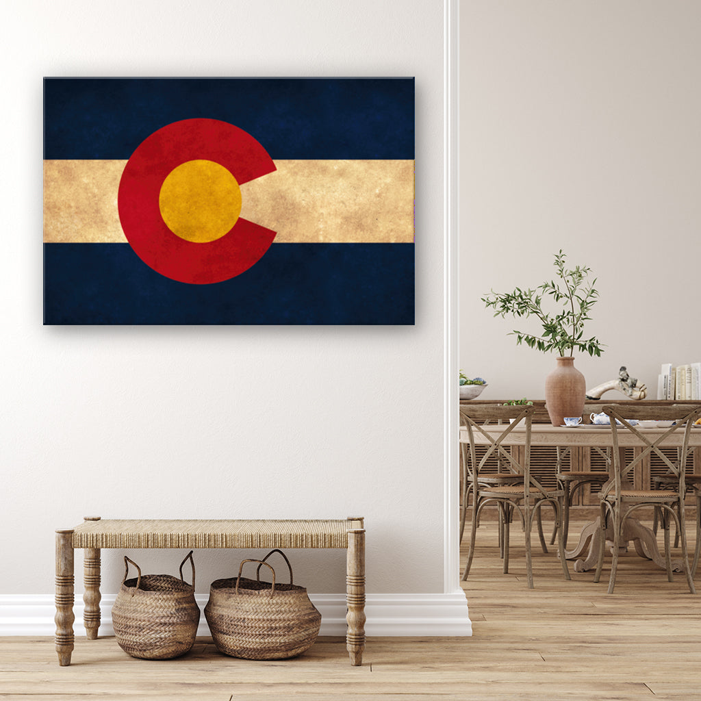 Distressed Colorado Canvas Flag Art Print