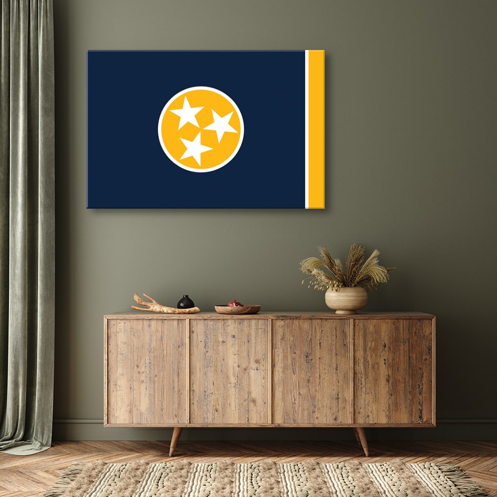 Navy & Gold Tennessee Flag Canvas Wall Art Print