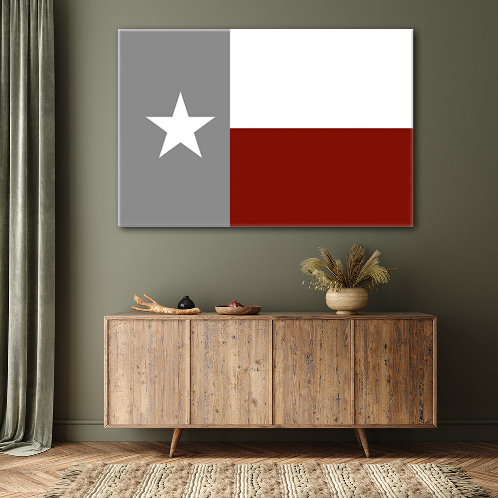 Maroon and White Texas Flag Canvas Wall Art Print
