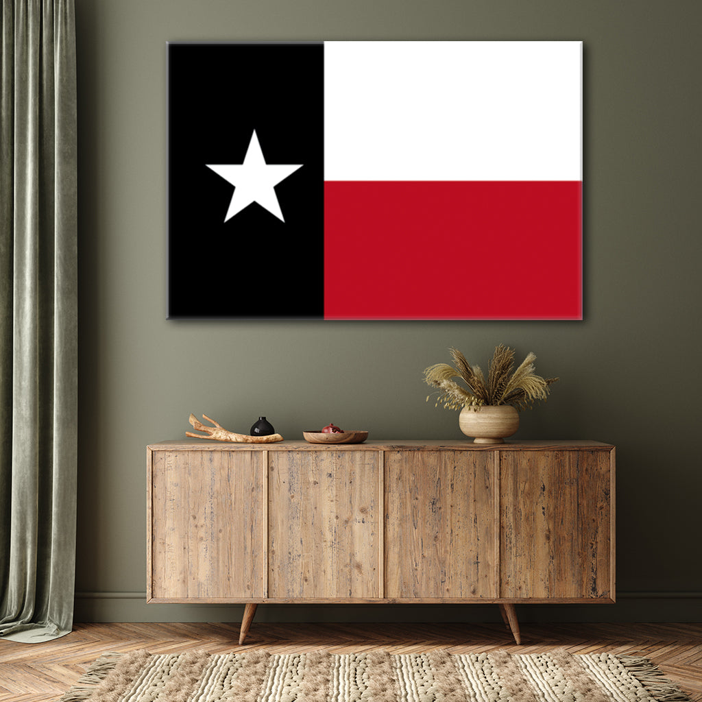 Red and Black Texas Flag Canvas Wall Art Print
