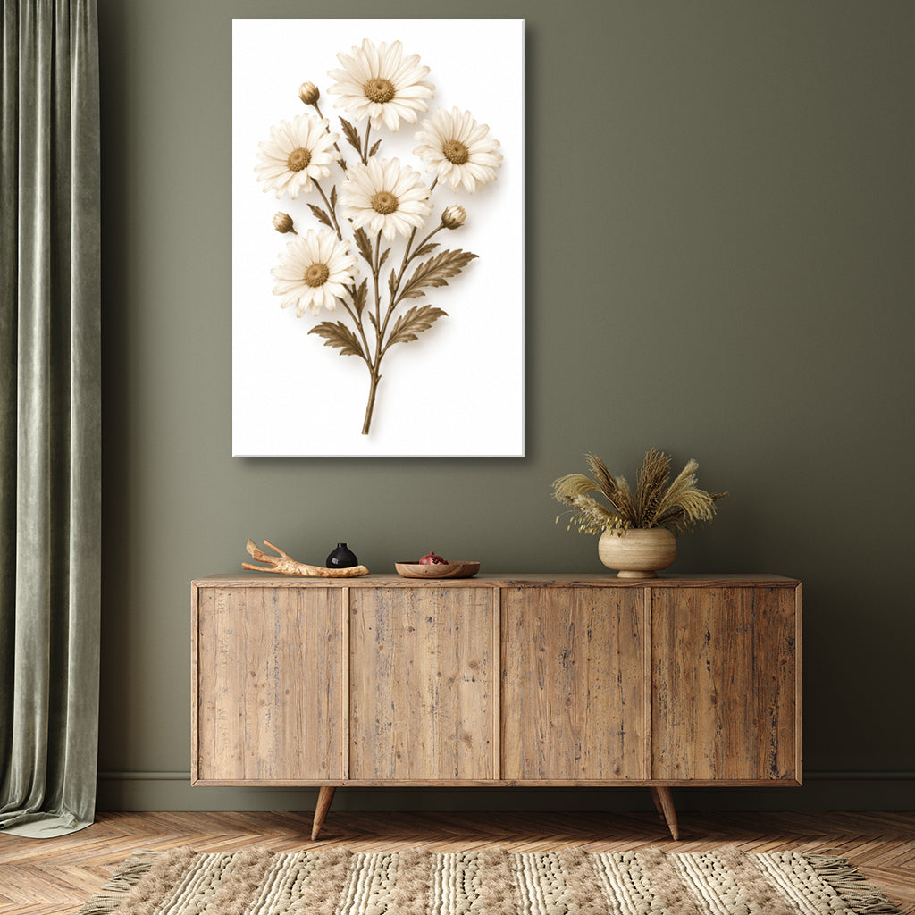 Dried Daisies Canvas Wall Art Print