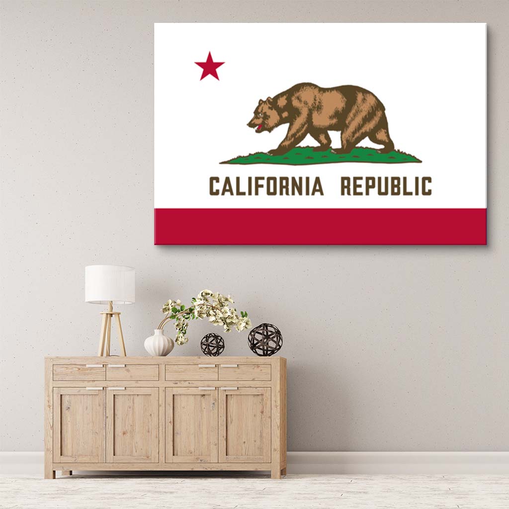 California Canvas Flag Art Print