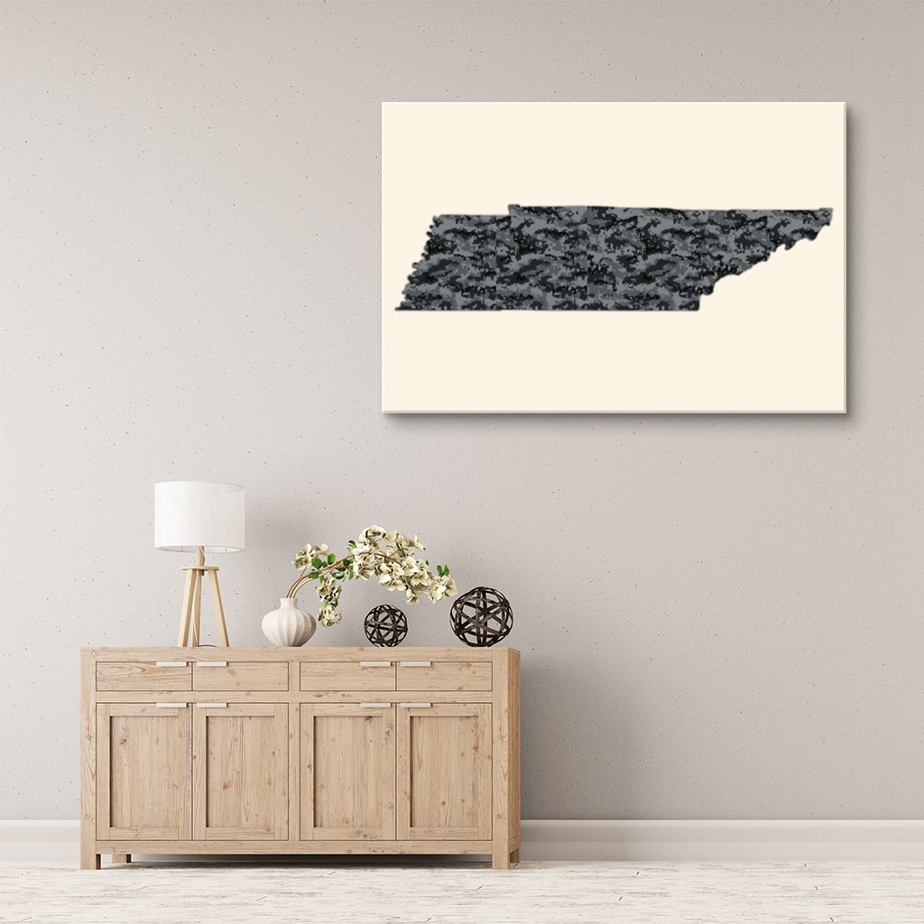 Tennessee Digital Camo Silhouette Canvas Wall Art Print