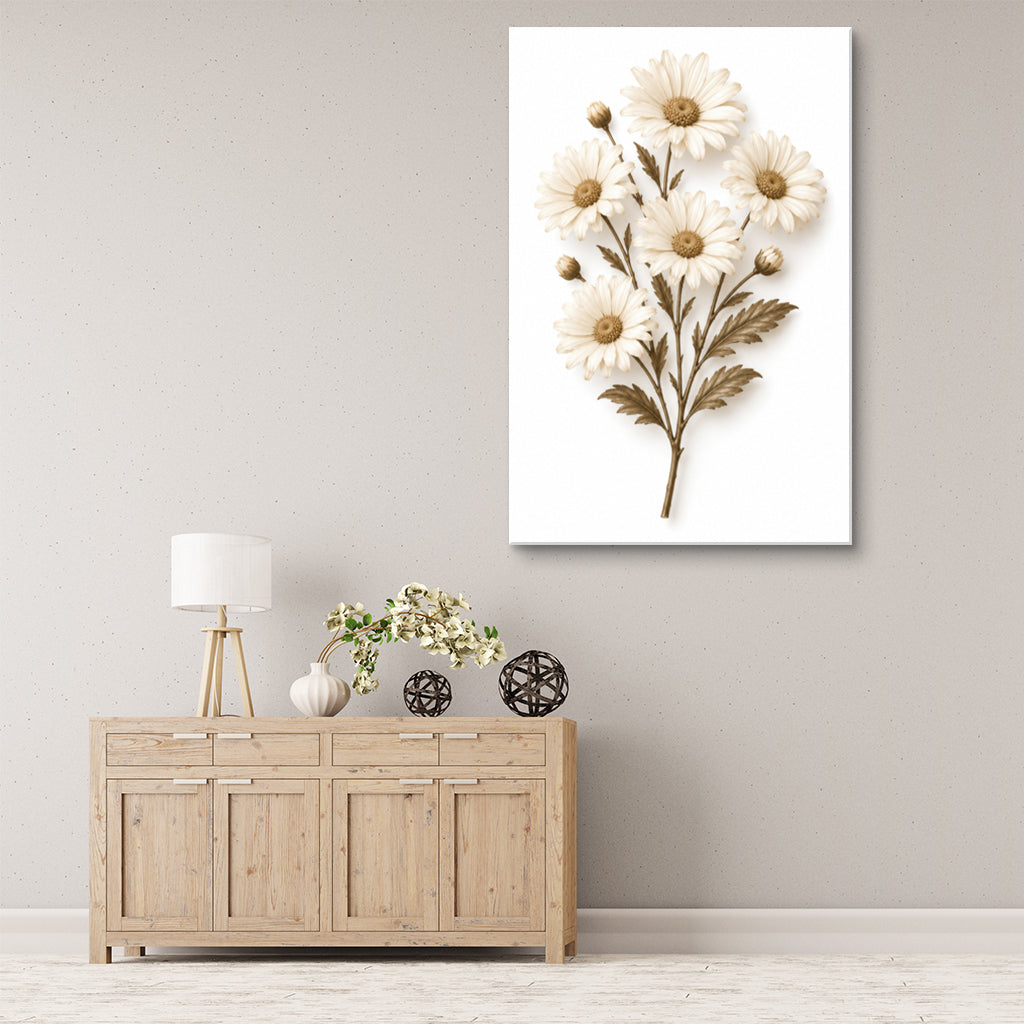 Dried Daisies Canvas Wall Art Print