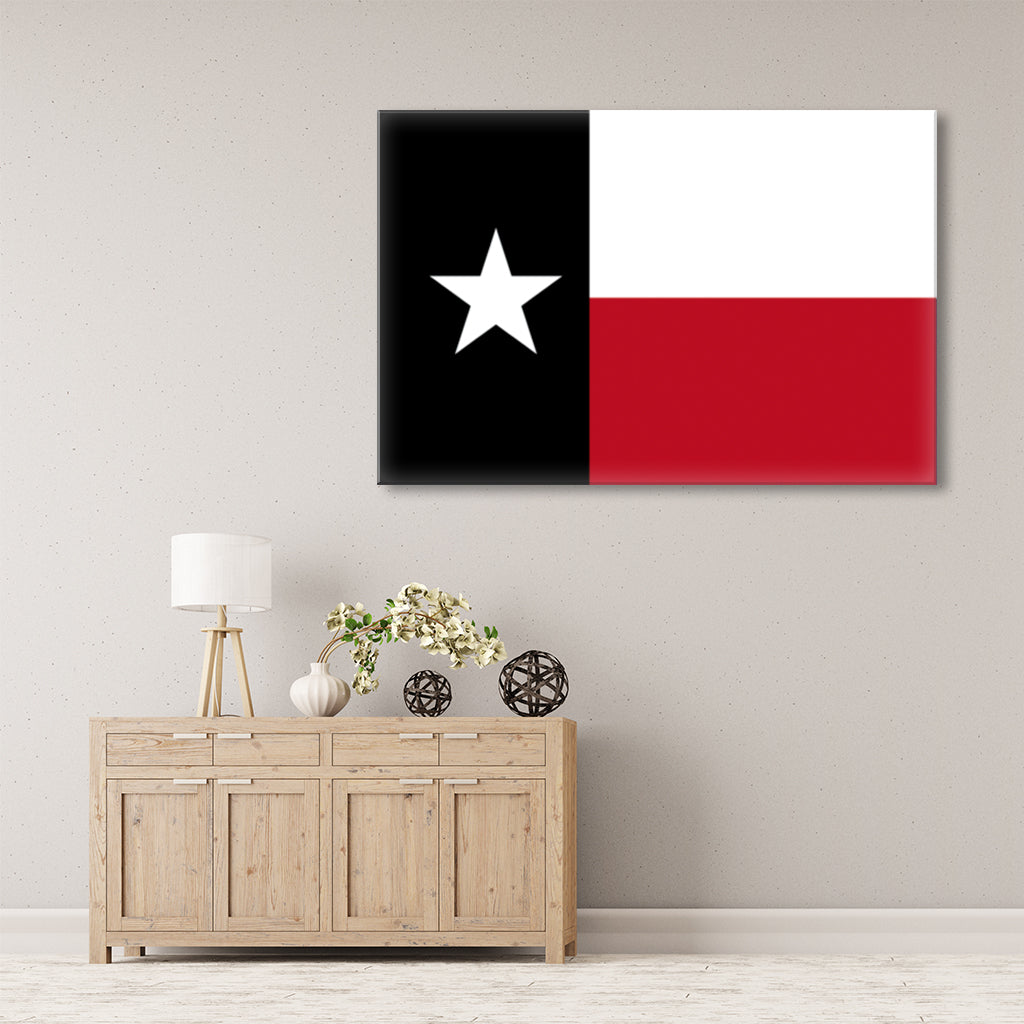 Red and Black Texas Flag Canvas Wall Art Print
