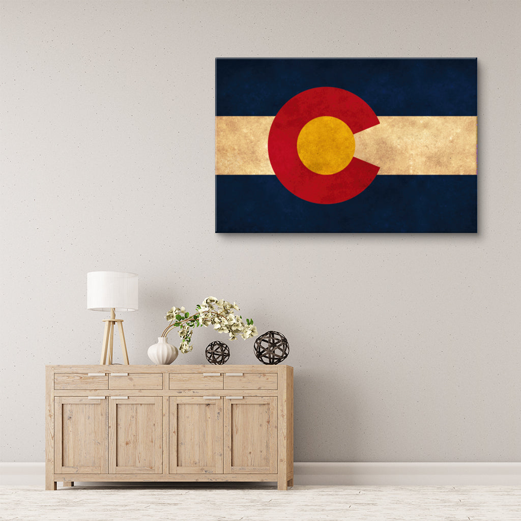 Distressed Colorado Canvas Flag Art Print