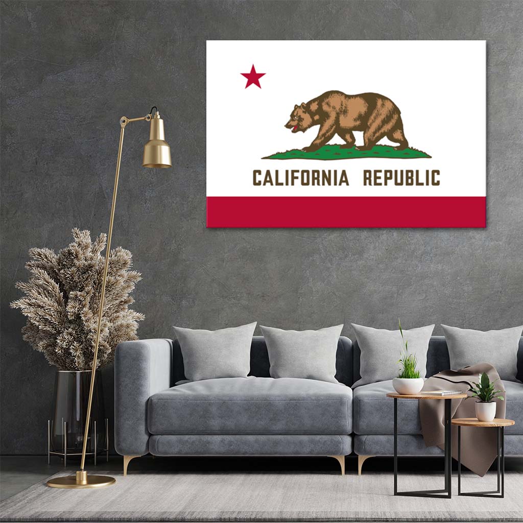 California Canvas Flag Art Print