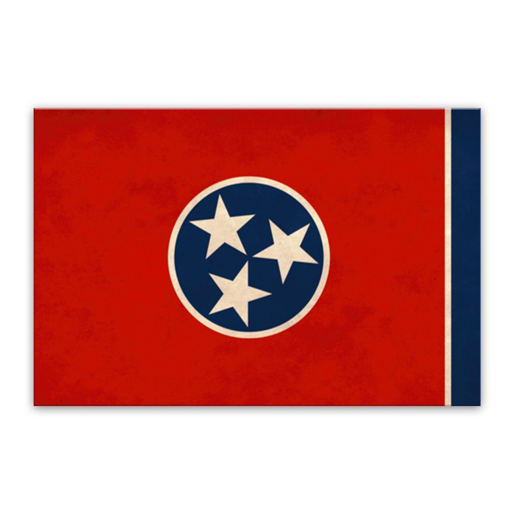 Distressed Tennessee Flag Canvas Wall Art Print