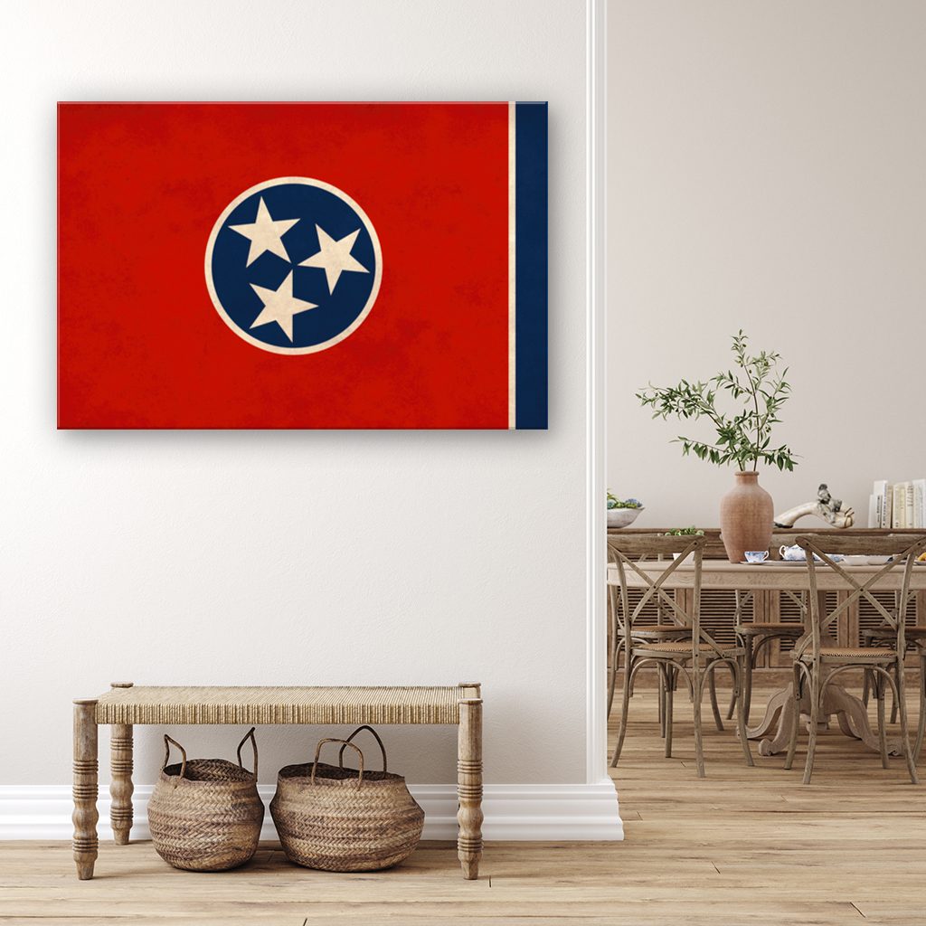 Distressed Tennessee Flag Canvas Wall Art Print