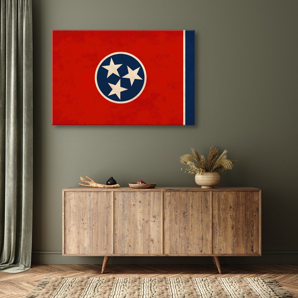 Distressed Tennessee Flag Canvas Wall Art Print