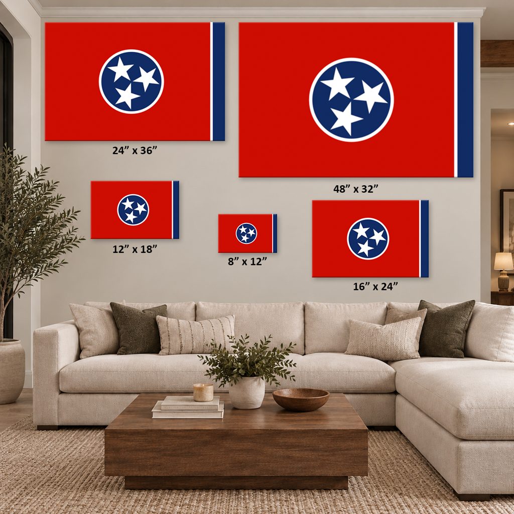 Tennessee Flag Canvas Wall Art Print