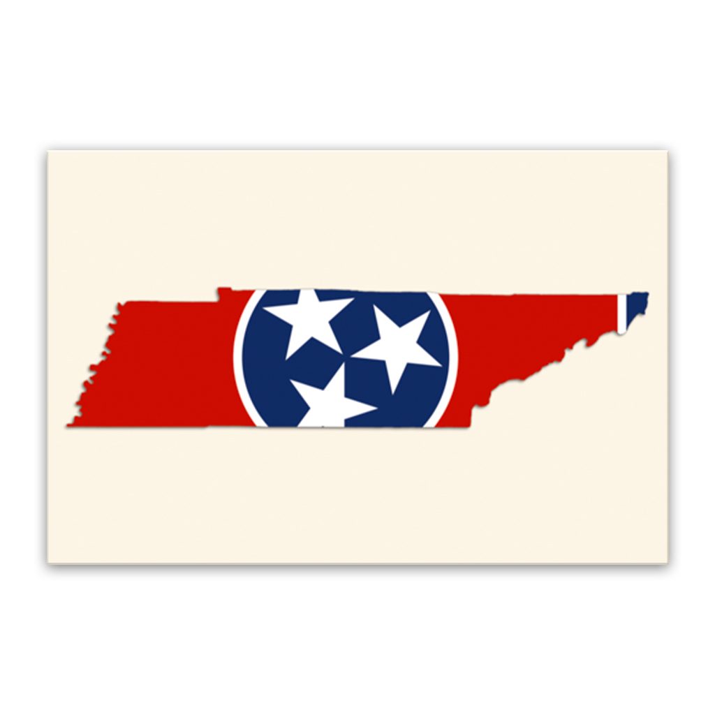 Tennessee Flag Silhouette Canvas Wall Art Print