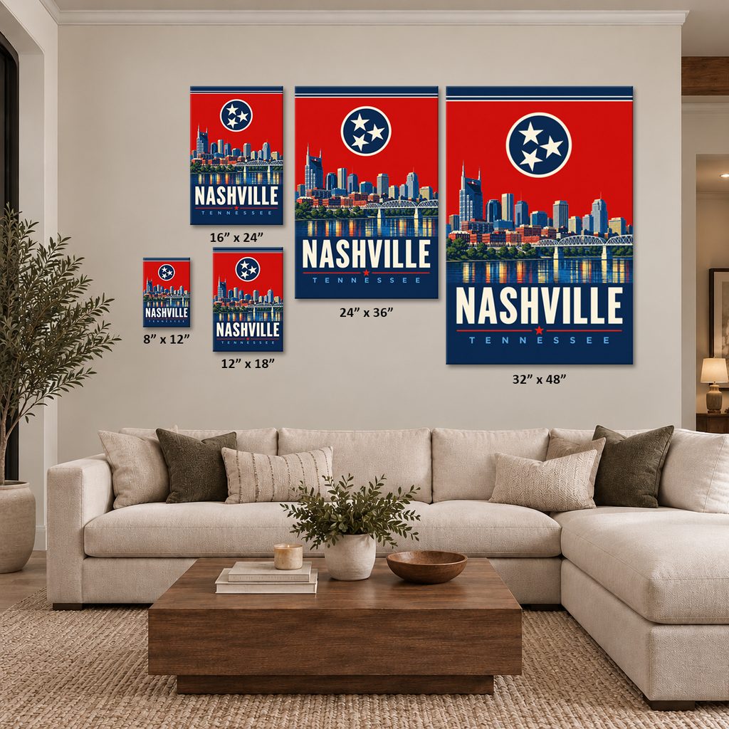 Nashville TriStar Poster Canvas Wall Art Print