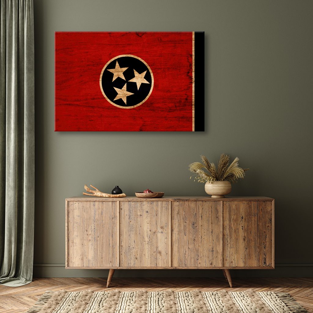 Rustic Tennessee Flag Canvas Wall Art Print