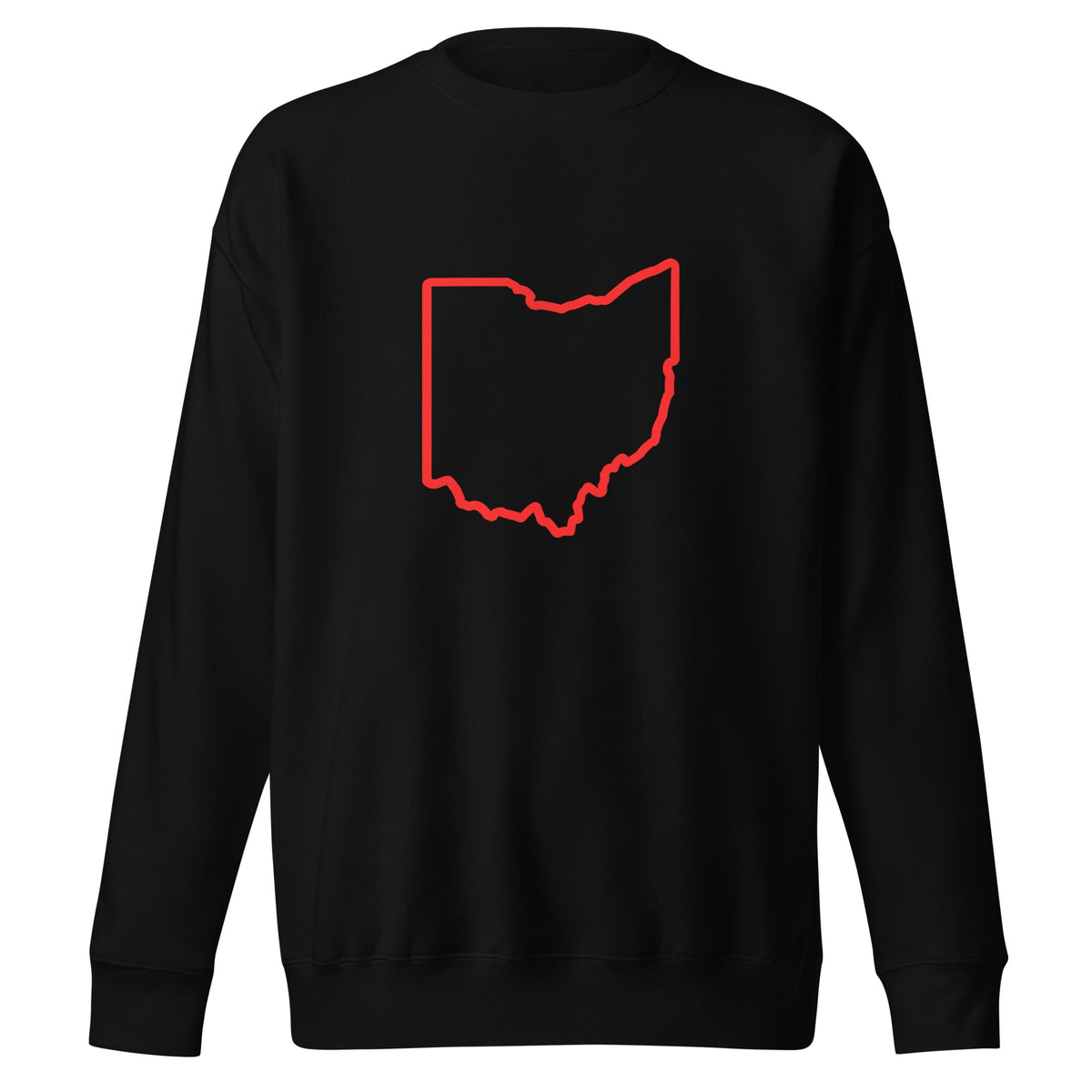 Red Ohio Outline Crewneck Sweatshirt