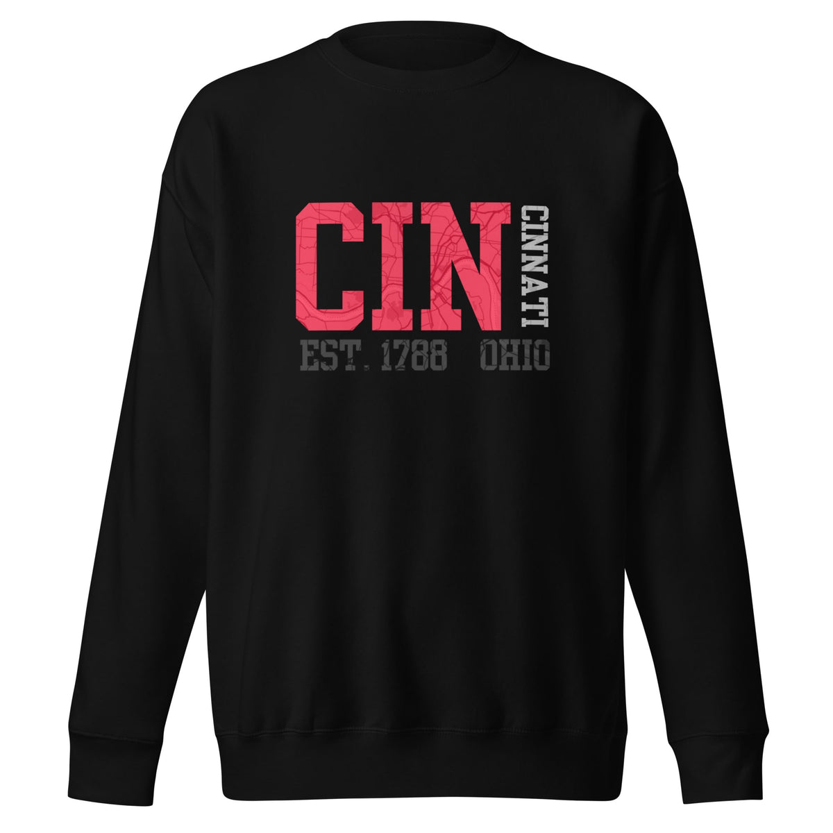 Cincinnati Map Crewneck Sweatshirt