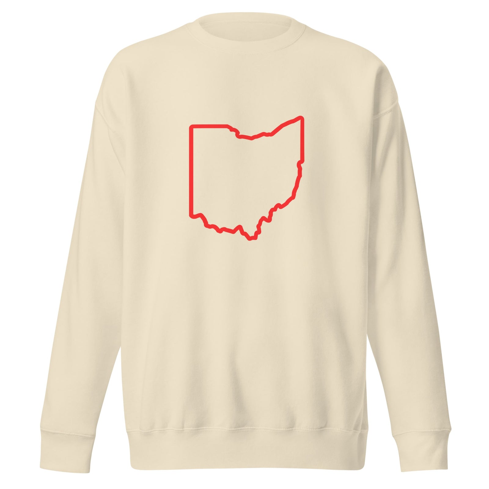 Red Ohio Outline Crewneck Sweatshirt