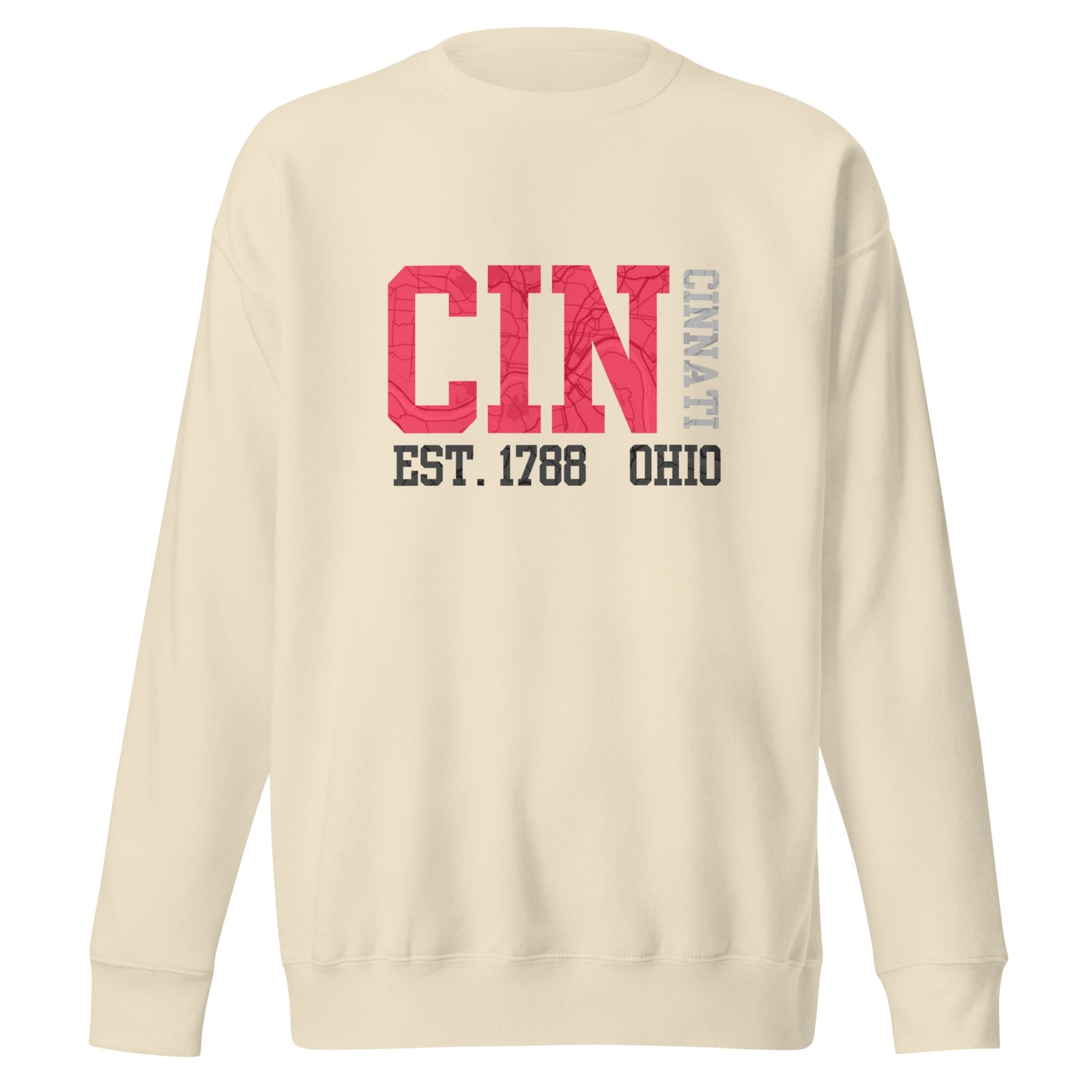 Cincinnati Map Crewneck Sweatshirt