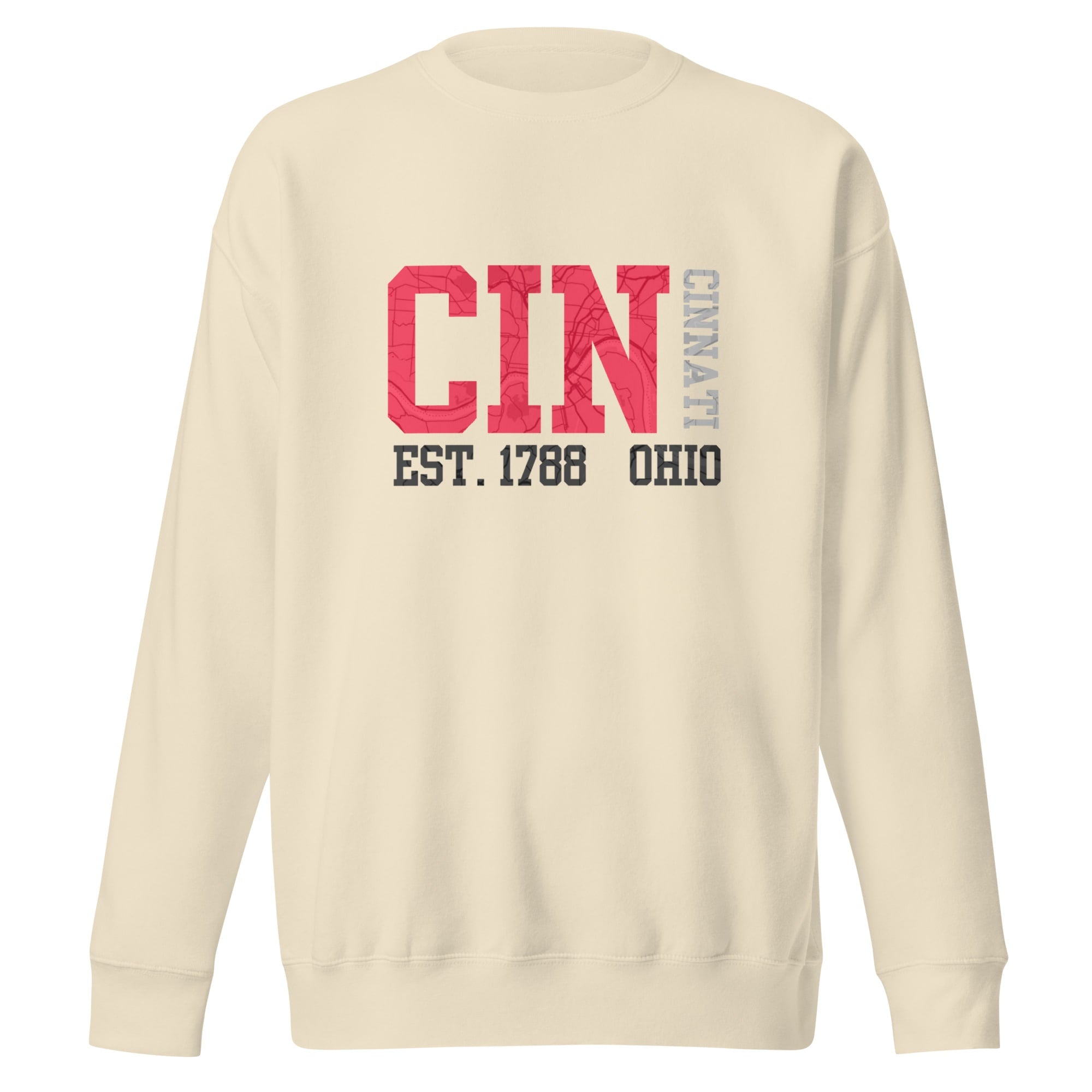 Cincinnati Map Crewneck Sweatshirt