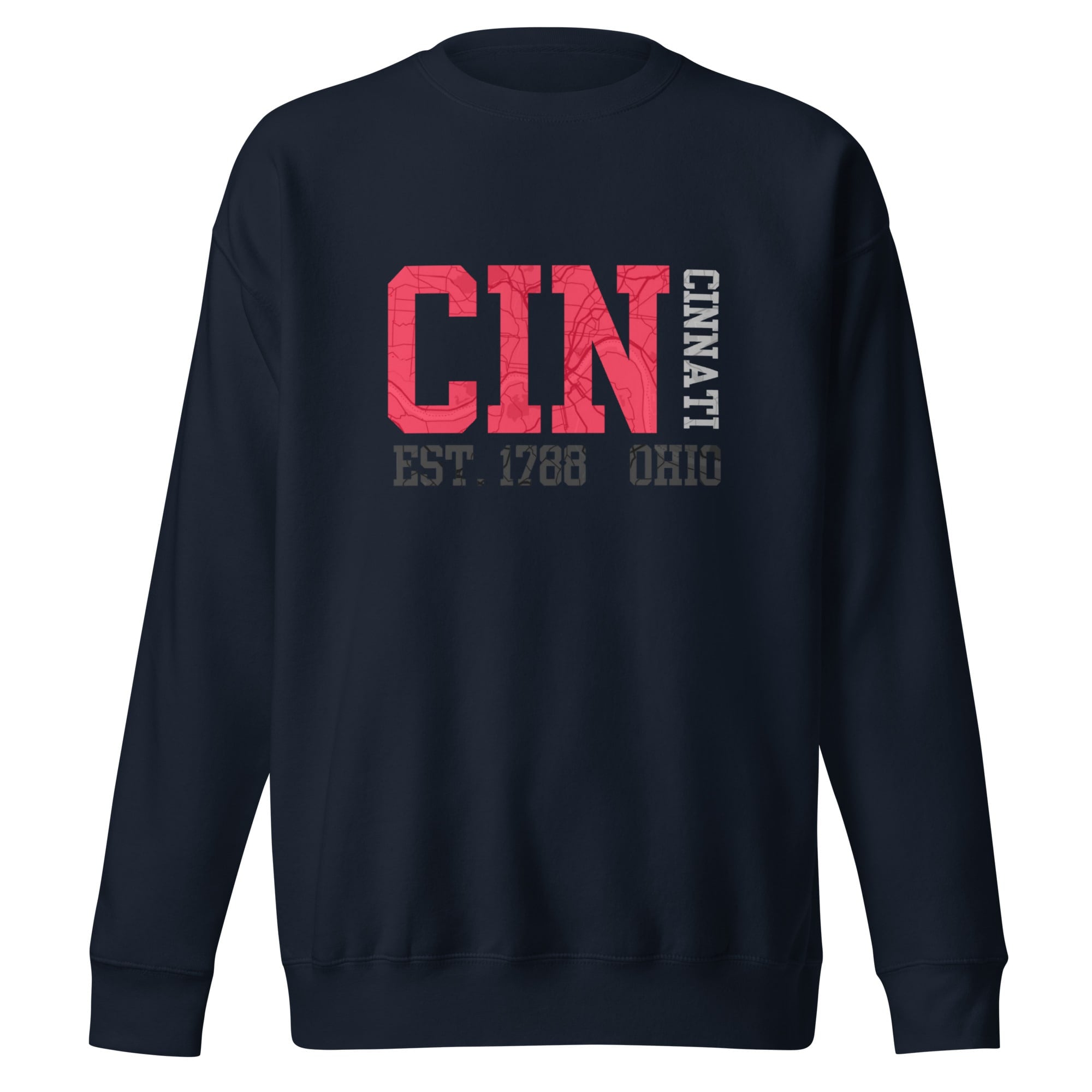 Cincinnati Map Crewneck Sweatshirt