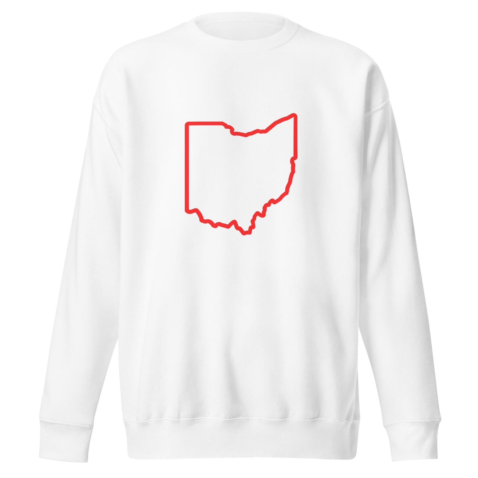Red Ohio Outline Crewneck Sweatshirt