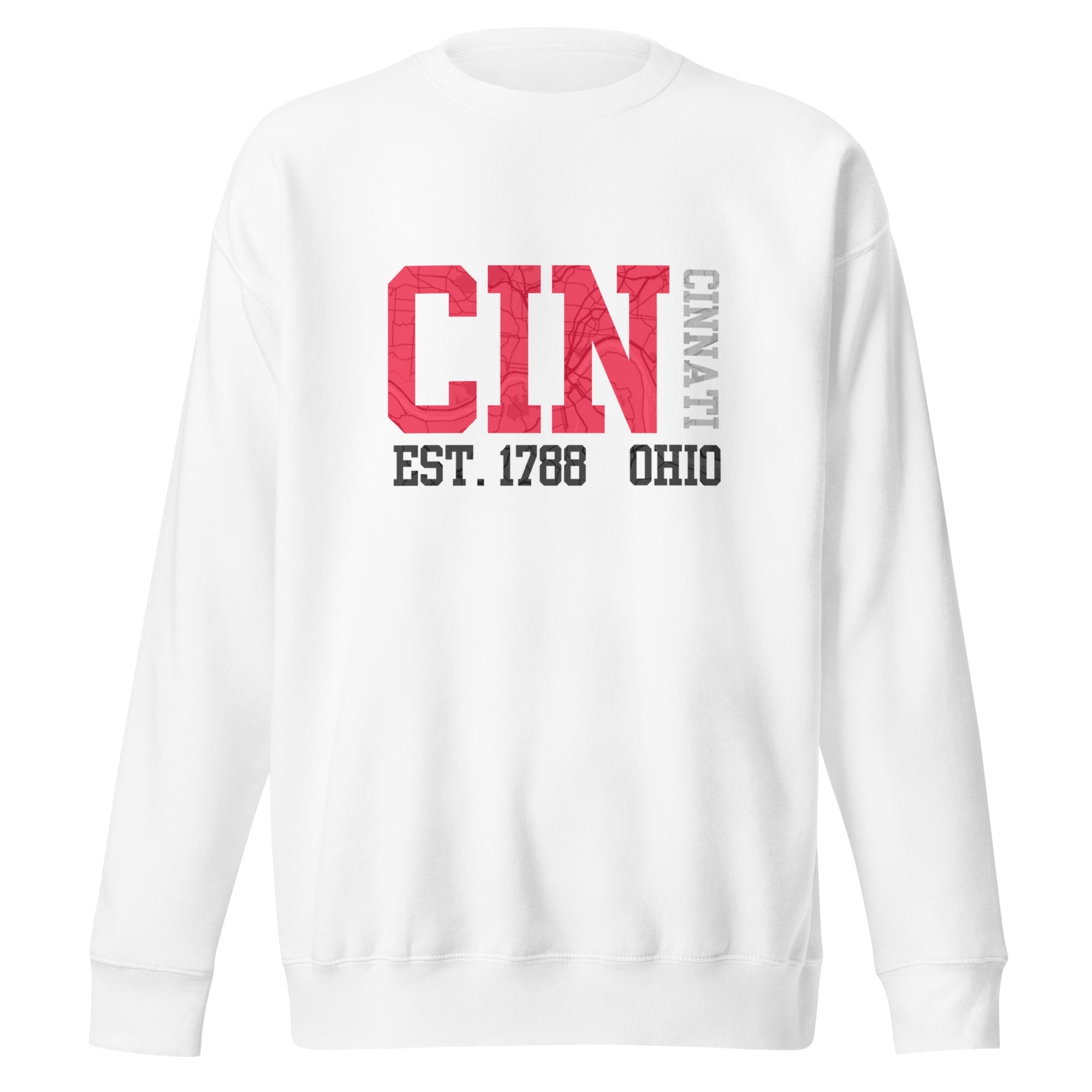 Cincinnati Map Crewneck Sweatshirt