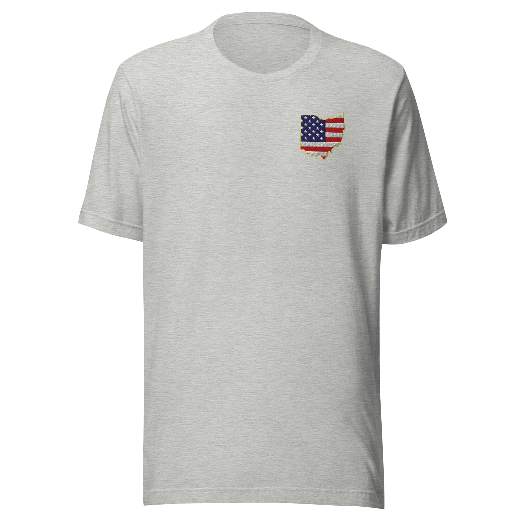 Embroidered Ohio American Flag T Shirt