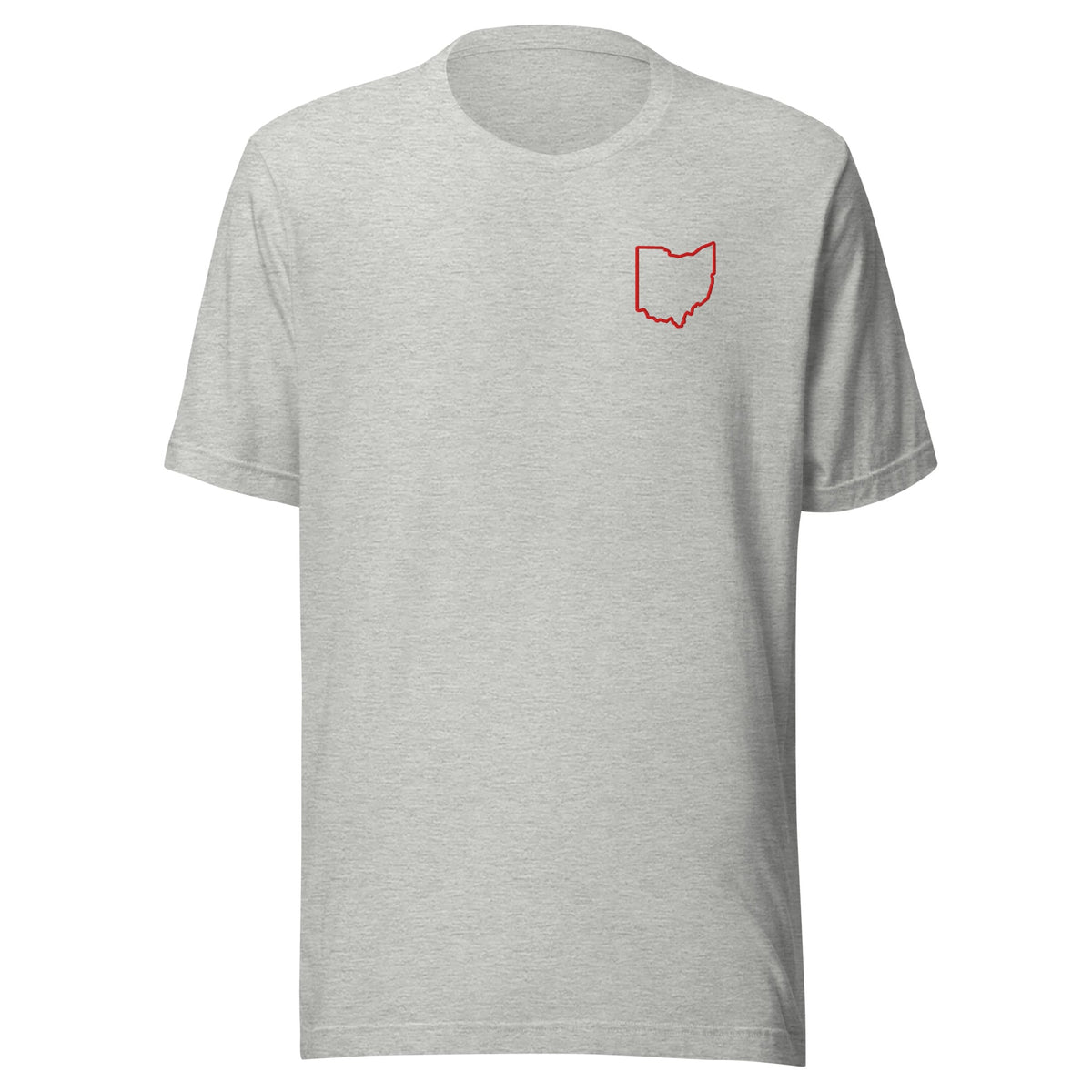 Red Ohio Outline Embroidered Patch T Shirt