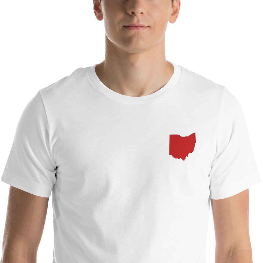 Red Ohio Embroidered Patch T Shirt