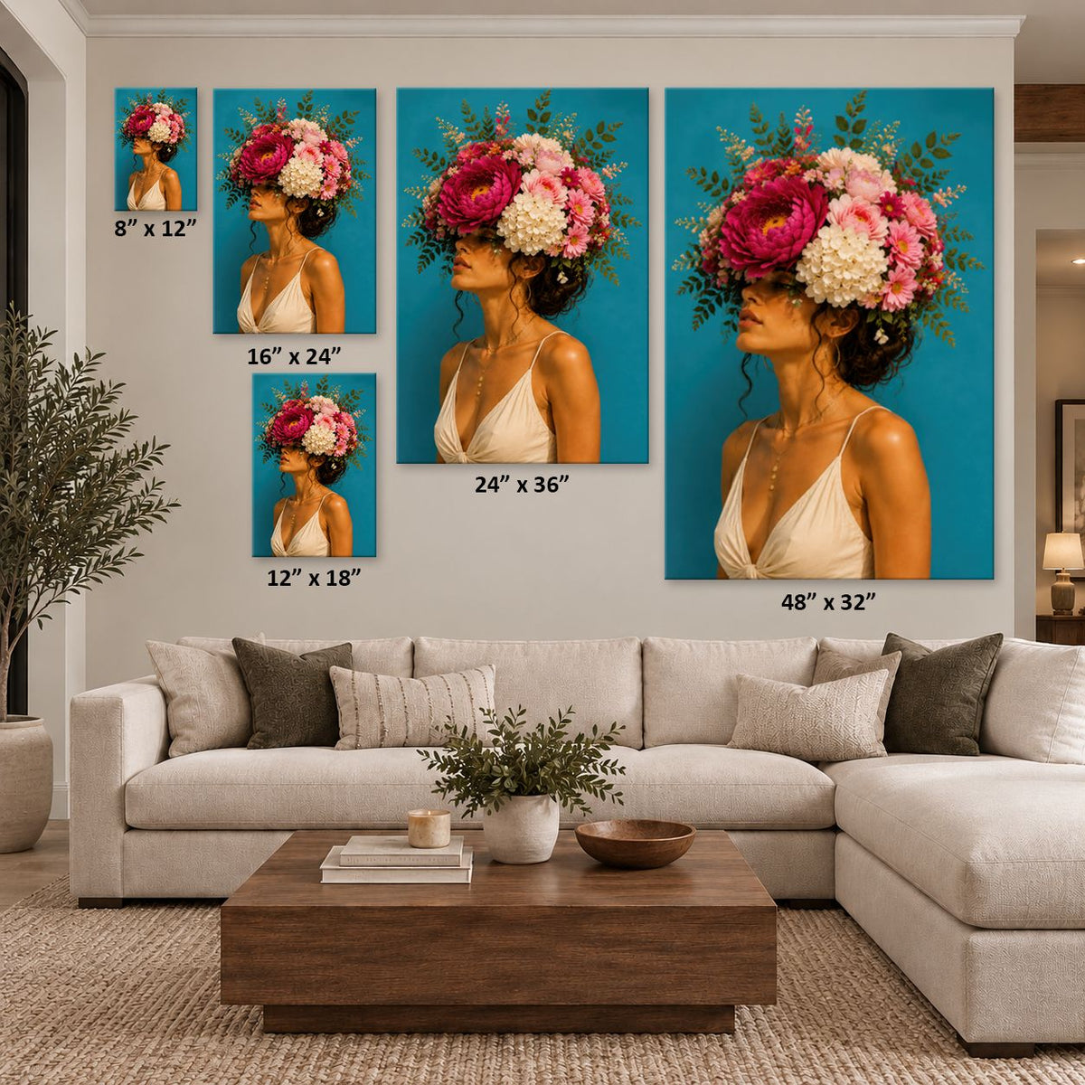 Julia's Flowers Canvas Wall Art Print