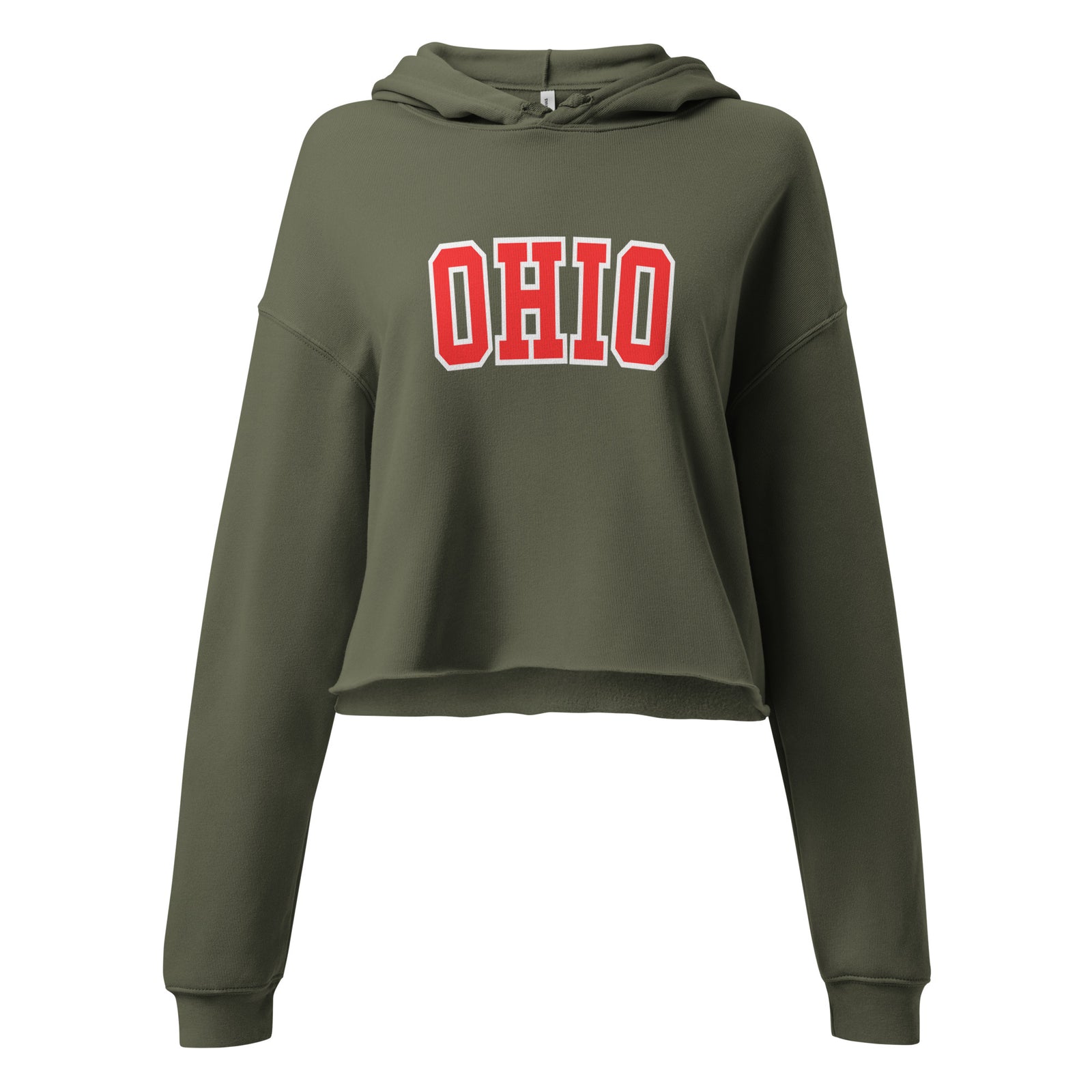 Red Collegiate Ohio Cropped Hoodie