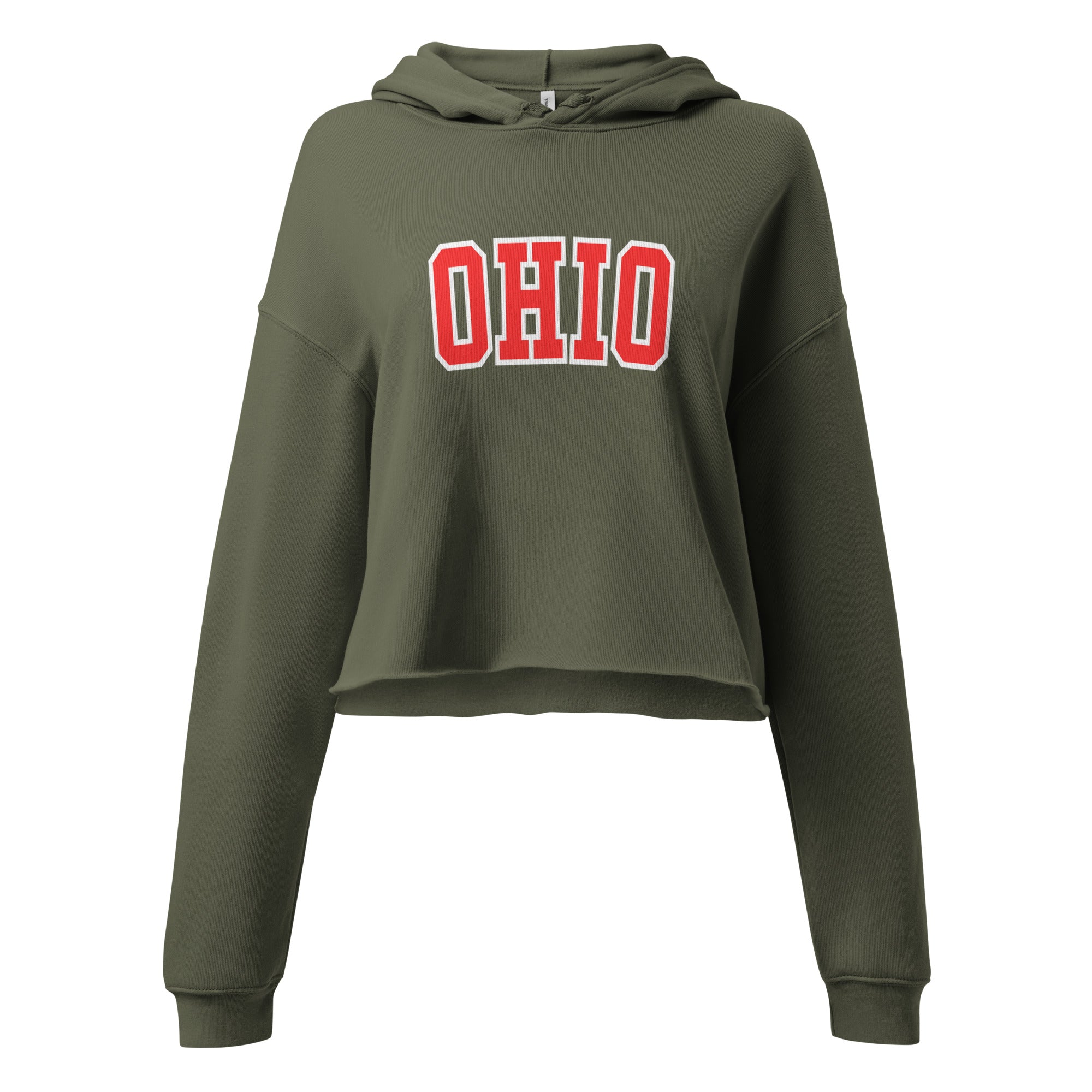 Red Collegiate Ohio Cropped Hoodie